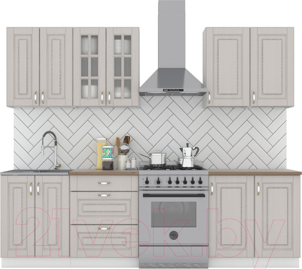 Изображение товара Кухонный гарнитур Интермебель Бостон-5 2.0м (ясень капучино софт/дуб флагстаф темный)