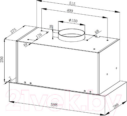 Изображение товара Вытяжка скрытая ZORG Bona 1000 60 M (белый)