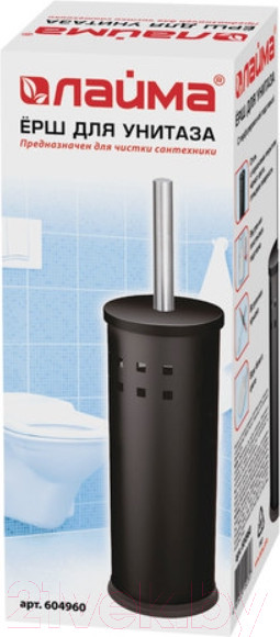 Изображение товара Ершик для унитаза Laima 604960 (черный глянцевый)