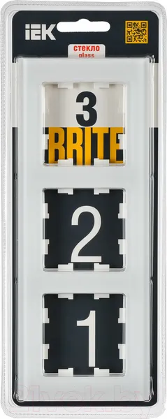 Изображение товара Рамка для выключателей и розеток IEK Brite BR-M32-G-31-K01 (белый матовый)