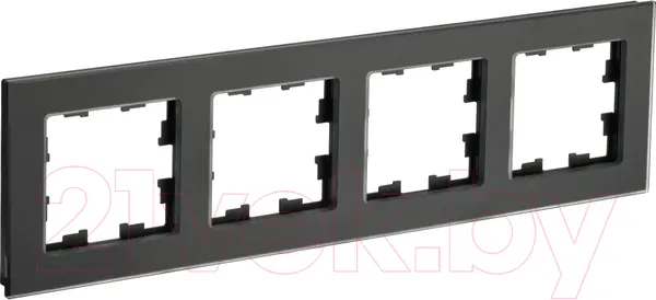 Изображение товара Рамка для выключателей и розеток IEK Brite BR-M42-G-31-K02 (черный матовый)