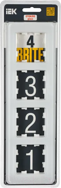 Изображение товара Рамка для выключателей и розеток IEK Brite BR-M42-G-41-K01 (белый)