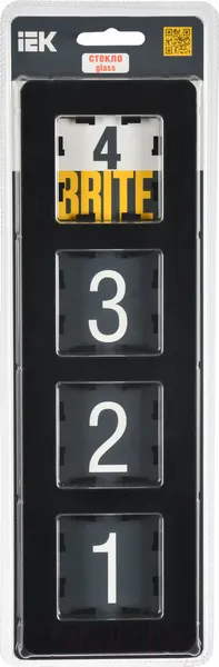 Изображение товара Рамка для выключателей и розеток IEK Brite BR-M42-G-41-K02 (черный)