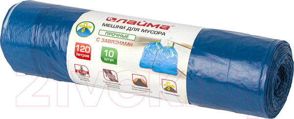 Изображение товара Пакеты для мусора Laima 601399 (120л, 10шт, синий)