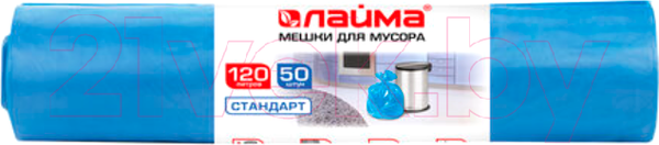 Изображение товара Пакеты для мусора Laima 120л / 601797 (50шт, синий)