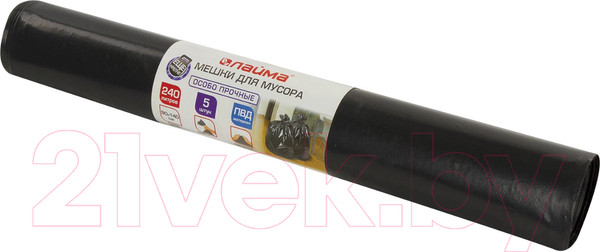 Изображение товара Пакеты для мусора Laima 605339 (240л, 5шт, черный)