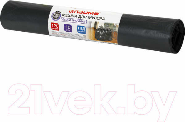 Изображение товара Пакеты для мусора Laima 605341 (120л, 10шт, черный)