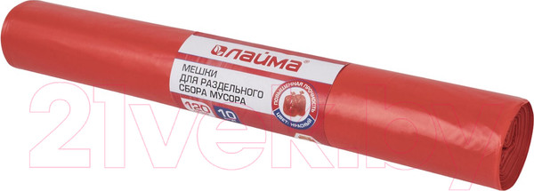 Изображение товара Пакеты для мусора Laima 606706 (120л, 10шт, красный)