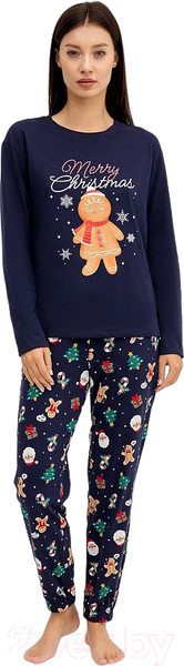 Изображение товара Пижама Mark Formelle 592510 (р.164/170-100-106, чернильный/печеньки новогодние)