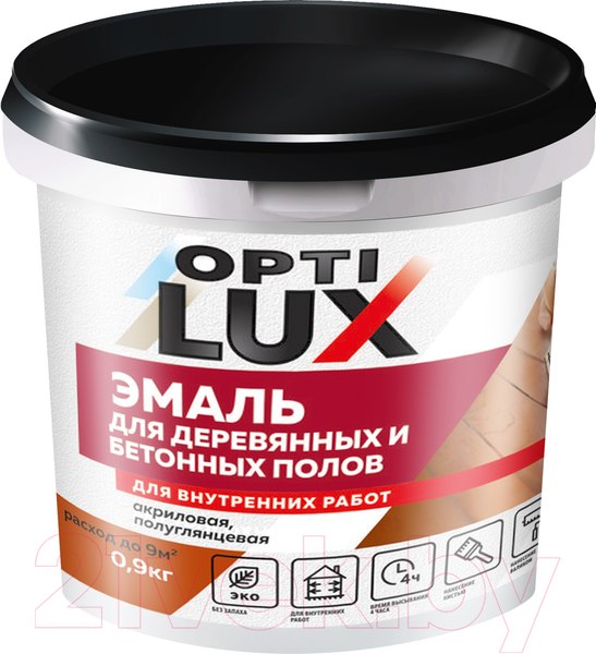 Изображение товара Эмаль Оптилюкс Для пола акриловая (900г, капучино)
