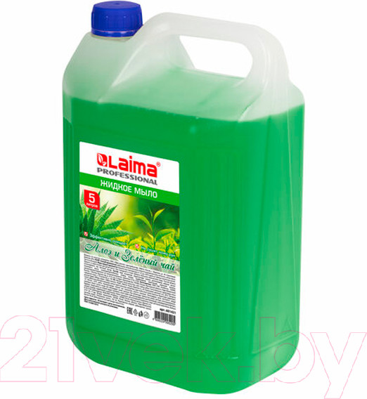Изображение товара Мыло жидкое Laima Professional Алоэ и зеленый чай / 601431 (5л)