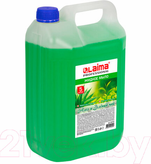 Изображение товара Мыло жидкое Laima Professional Алоэ и зеленый чай / 601431 (5л)