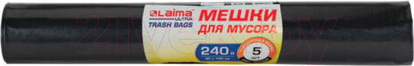 Изображение товара Пакеты для мусора Laima Ultra 240л / 607698 (5шт, черный)