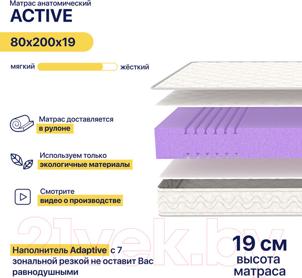 Изображение товара Матрас Luna Active 80x200