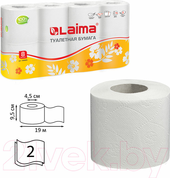 Изображение товара Туалетная бумага Laima 126905 (белый)