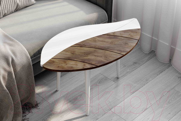 Изображение товара Журнальный столик Мебельград №17 (белый матовый/таксония)