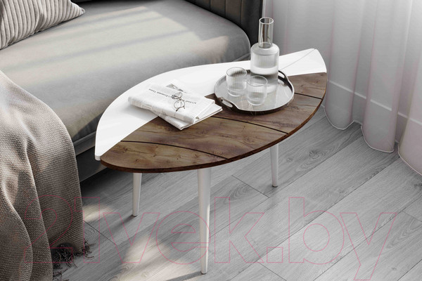 Изображение товара Журнальный столик Мебельград №17 (белый матовый/таксония)