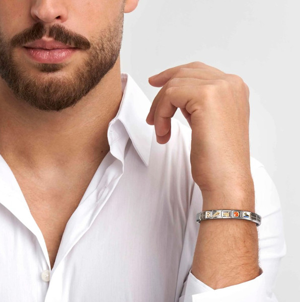 Изображение товара Звено для браслета NominatioN Черное сердце в золотой оправе 030220/10