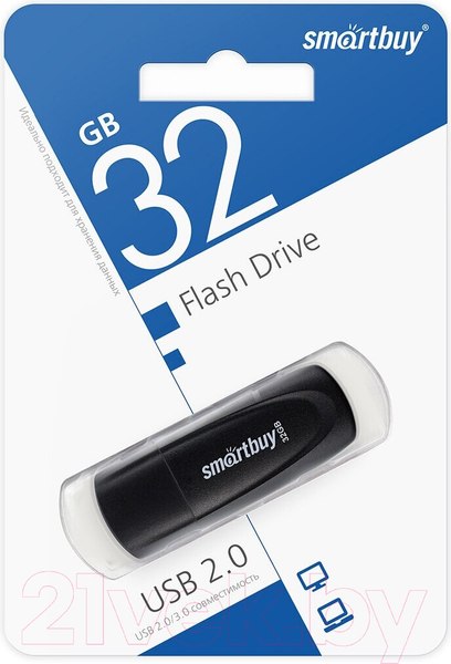 Изображение товара USB flash накопитель SmartBuy Scout Black 32GB (SB032GB2SCK)