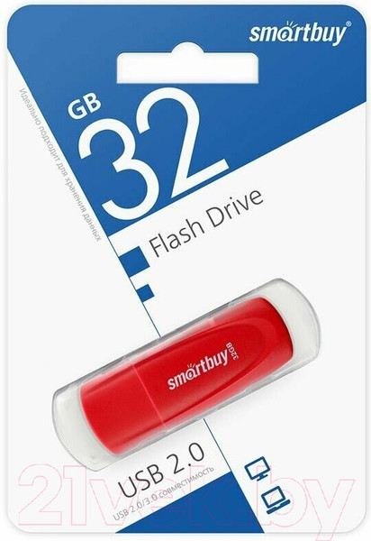 Изображение товара USB flash накопитель SmartBuy Scout Red 32GB (SB032GB2SCR)