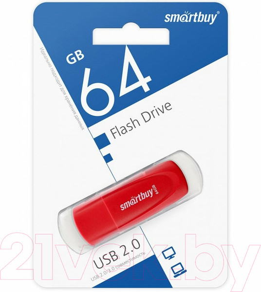 Изображение товара USB flash накопитель SmartBuy Scout Red 64GB (SB064GB2SCR)