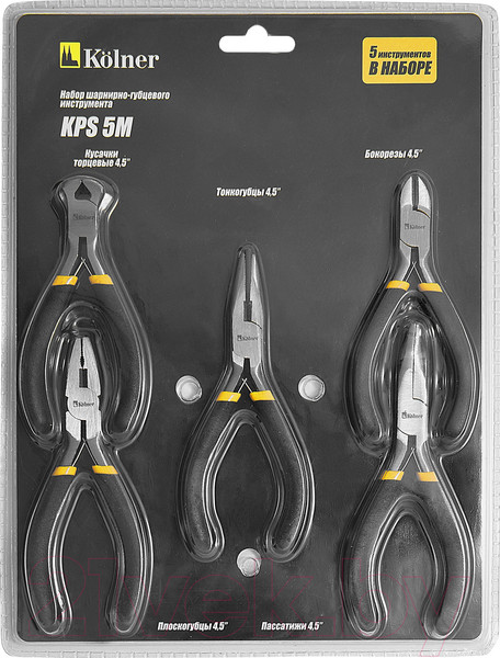 Изображение товара Набор губцевого инструмента Kolner KPS 5M / кн5мпс