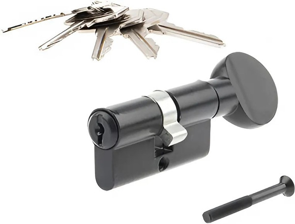 Изображение товара Цилиндровый механизм замка Зенит МЦ1П-5-60 (черный)