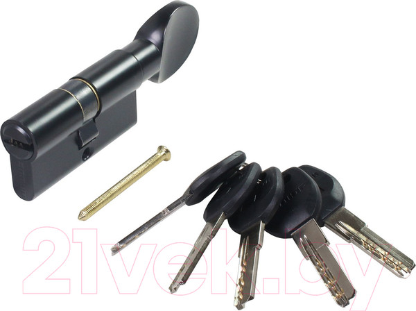 Изображение товара Цилиндровый механизм замка Аллюр HD FG 70-5K (35x35G) Black вертушка перфорированный ключ (черный)