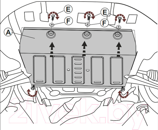 Изображение товара Защита картера и КПП SHERIFF 05.4758 для Citroen Jumpy, 2,0 МТ, 2016- 