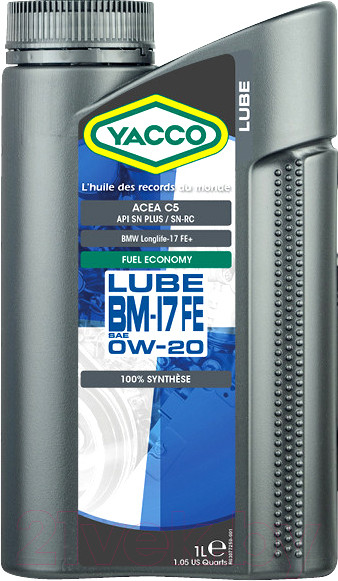 Изображение товара Моторное масло Yacco Lube BM 17 FE 0W20 (1л)
