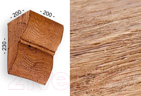 Изображение товара Декоративный элемент ПКФ Уникс К3 Консоль (230x200, светлый дуб)