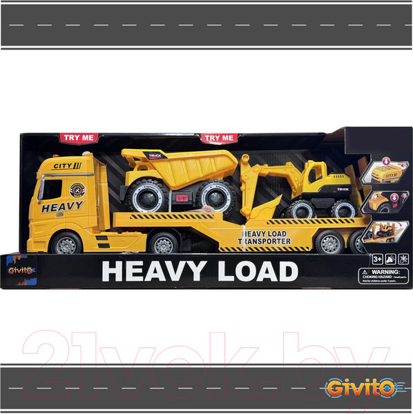 Изображение товара Автовоз игрушечный Givito Автовоз. Транспортер городской инженерной техники / G235-477
