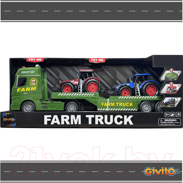 Изображение товара Автовоз игрушечный Givito Транспортер для сельскохозяйственных тракторов / G235-478