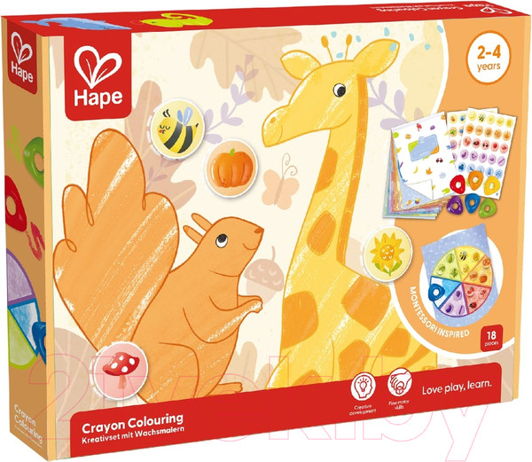 Изображение товара Раскраска Hape С восковыми мелками Малыш Умняша / E2004_HP