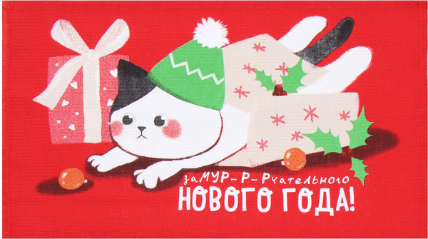 Изображение товара Полотенце Доляна Новогодний котик / 9770504