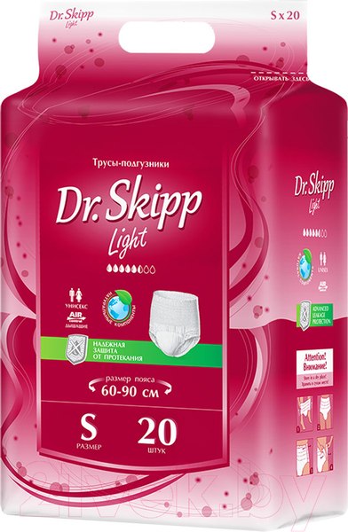 Изображение товара Трусы впитывающие для взрослых Dr.Skipp Light S-1 (20шт)