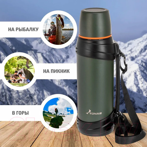 Изображение товара Термос для напитков Тонар T-KD-938-2 (2л, хаки)