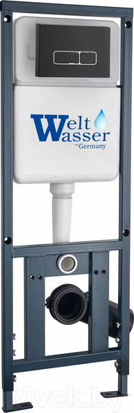 Изображение товара Унитаз подвесной с инсталляцией WeltWasser Marberg 410 + Merzbach 043 GL-WT + Mar 410 SE MT-BL