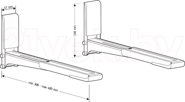 Изображение товара Кронштейн для крепления микроволновой печи Holder MWS-2003 (черный)
