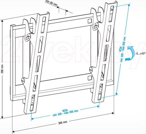 Изображение товара Кронштейн для телевизора Holder LCD-T2609-B