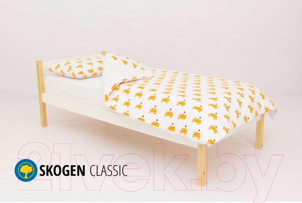 Изображение товара Односпальная кровать детская Бельмарко Skogen classic / 583 (бежевый/белый)