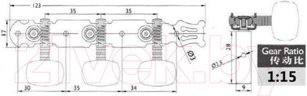 Изображение товара Набор колков для гитары Alice AOD019CP