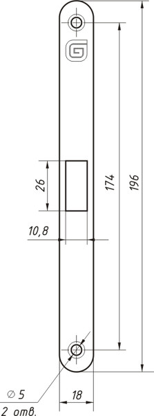 Изображение товара Защелка врезная Гардиан Soft 1 M АС (магнитная)