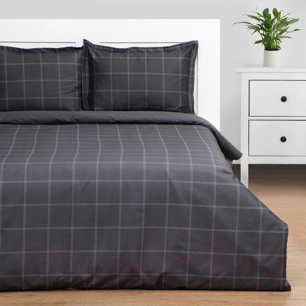 Изображение товара Комплект постельного белья Этель Cage Евро / 10060118 (графит)