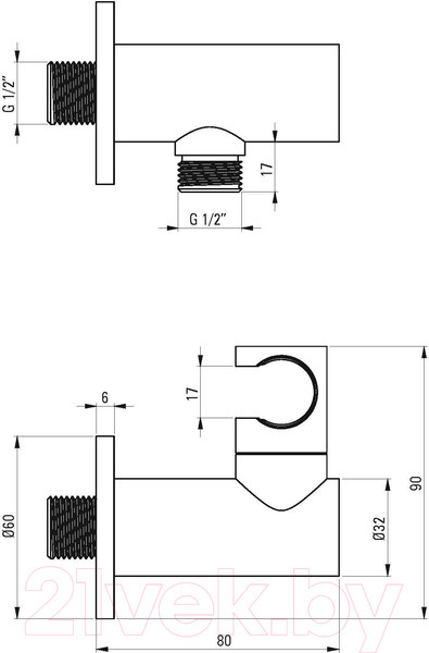 Изображение товара Подключение для душевого шланга Deante Cascada Titanium NAC D57K