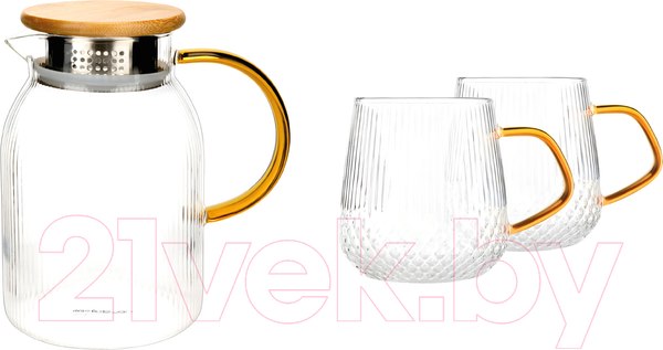 Изображение товара Чайный набор Makkua Ribbed Glassware RT1200 + RC300 (2шт)