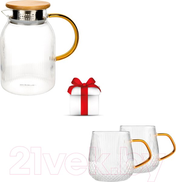 Изображение товара Чайный набор Makkua Ribbed Glassware RT1200 + RC300 (2шт)