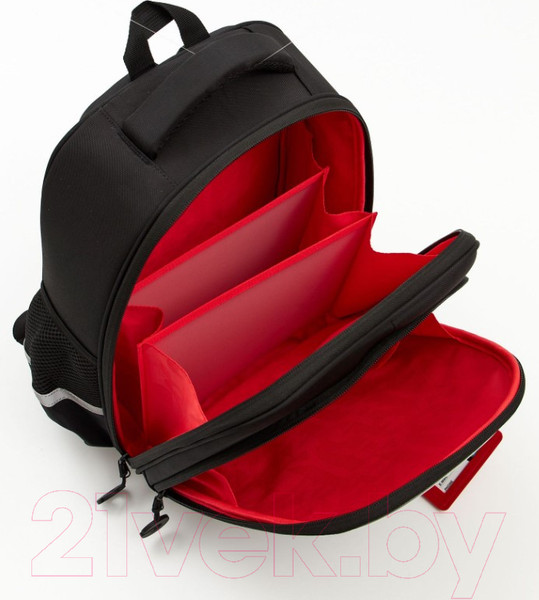 Изображение товара Школьный рюкзак Grizzly RAz-487-7 (черный/красный)