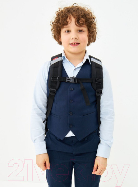 Изображение товара Школьный рюкзак Grizzly RAz-487-7 (черный/красный)