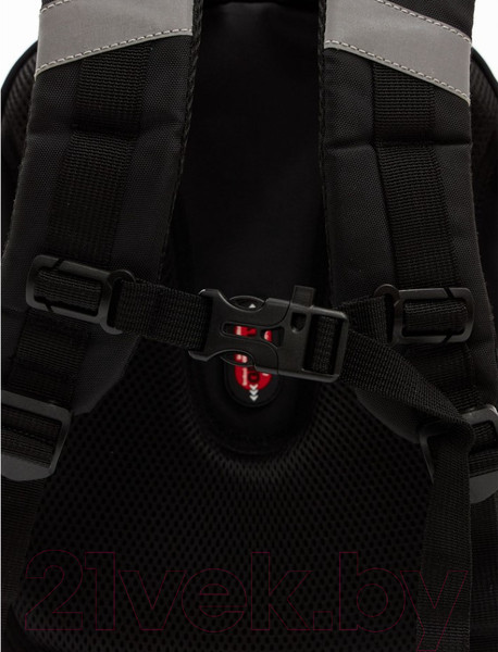 Изображение товара Школьный рюкзак Grizzly RAz-487-7 (черный/красный)